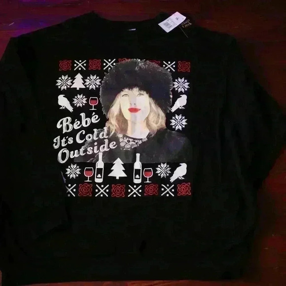 Moira Schitt Bebe Its Cold Outside Sweatshirt 1X Merry Ugly Christmas Plus - Picture 2 of 16